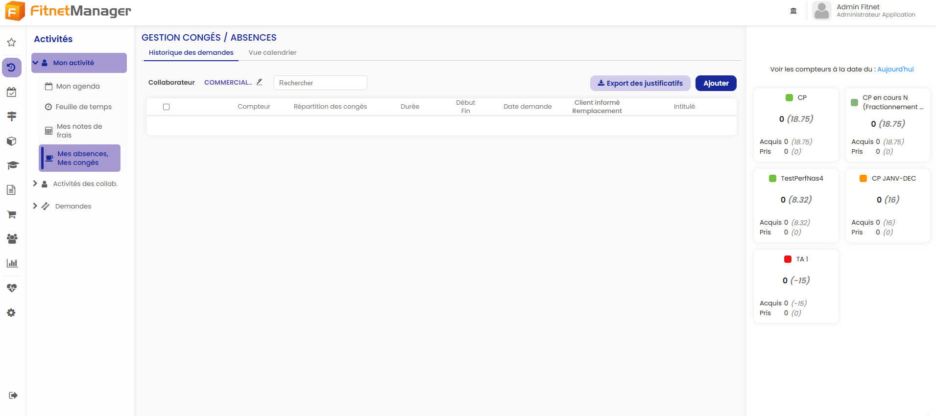 screenshot of Fitnet Manager